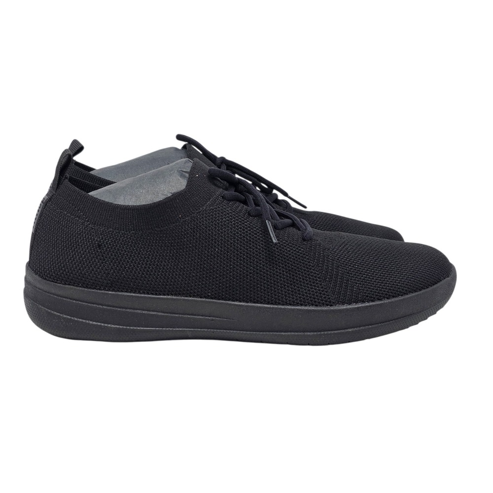 FitFlop F-Sporty Uberknit Sneakers Women All Black Knit Lace Up Sizeβ 8.5 - Picture 7 of 12